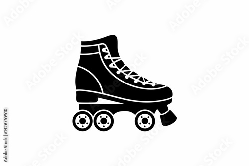 Roller skate icon silhouette vector illustration