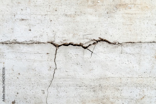 Wallpaper Mural A close-up view of a cracked concrete surface, highlighting the texture and structural issue of the material. Torontodigital.ca