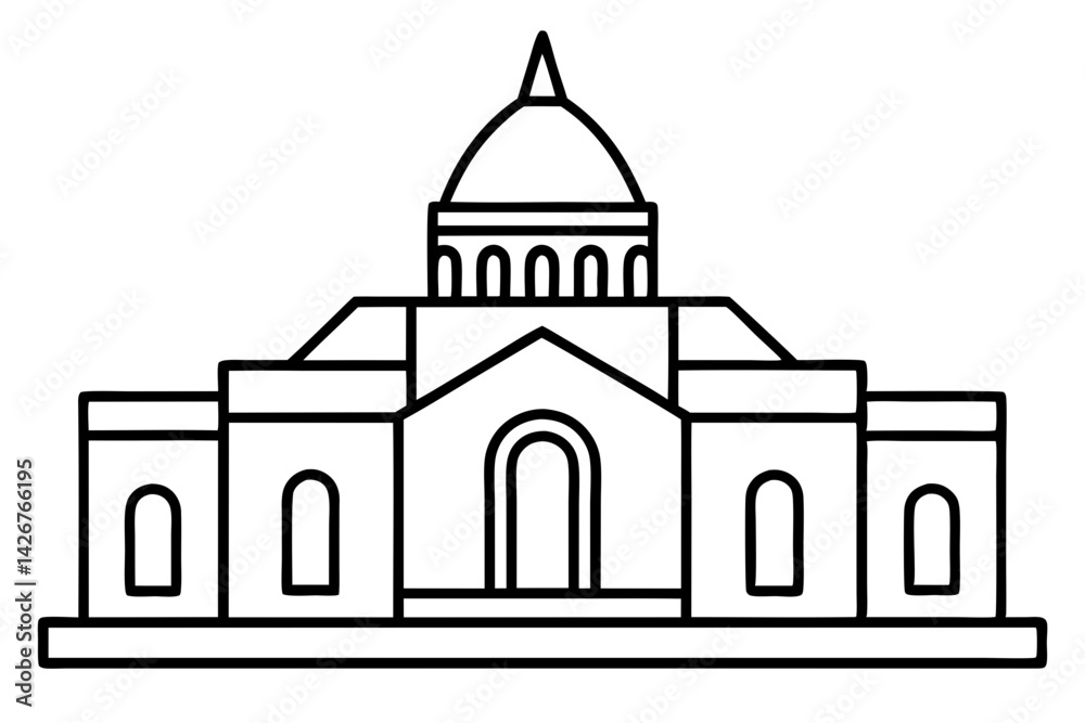 Architectural Model Line Art Vector Illustration Architectural Model Line Art Vector Illustration