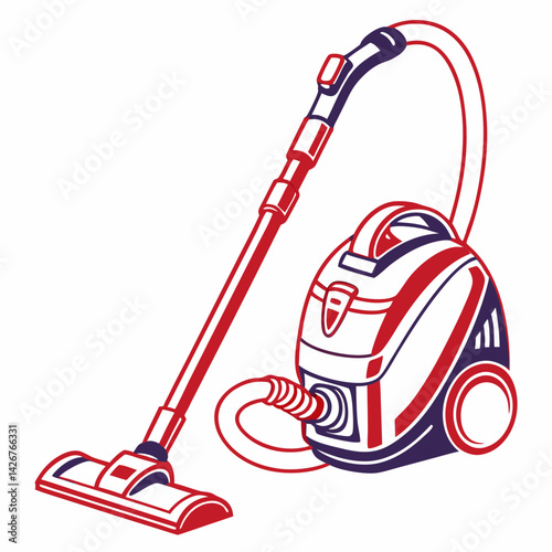 Vacuum cleaner silhouette vector illustration