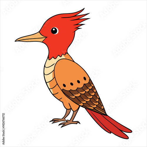 Cartoon northern flicker vector illustration