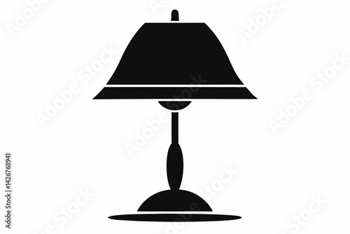 Table Lamp Silhouette Vector Illustration