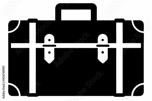 Travel Trunk Silhouette Vector Illustration