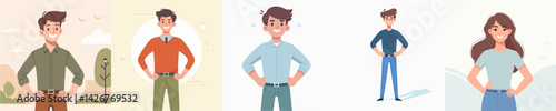 boy standing happily