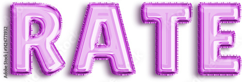 Rate Violet Foil Balloon Uppercase Letters