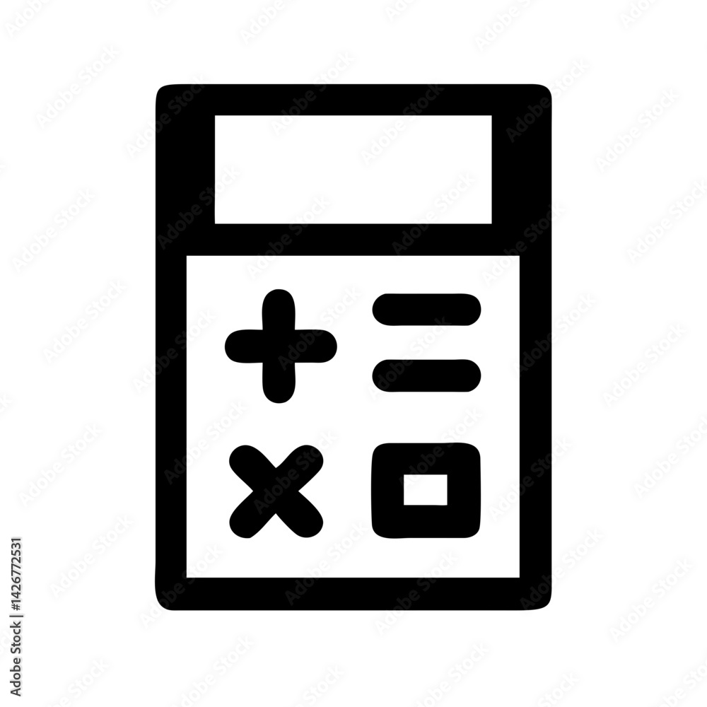 Fototapeta premium Math Calculator with Digital Display Icon Design