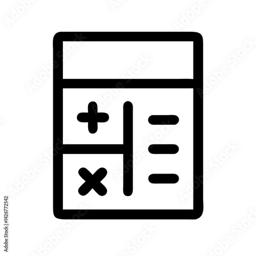 Math Calculator with Digital Display Icon Design