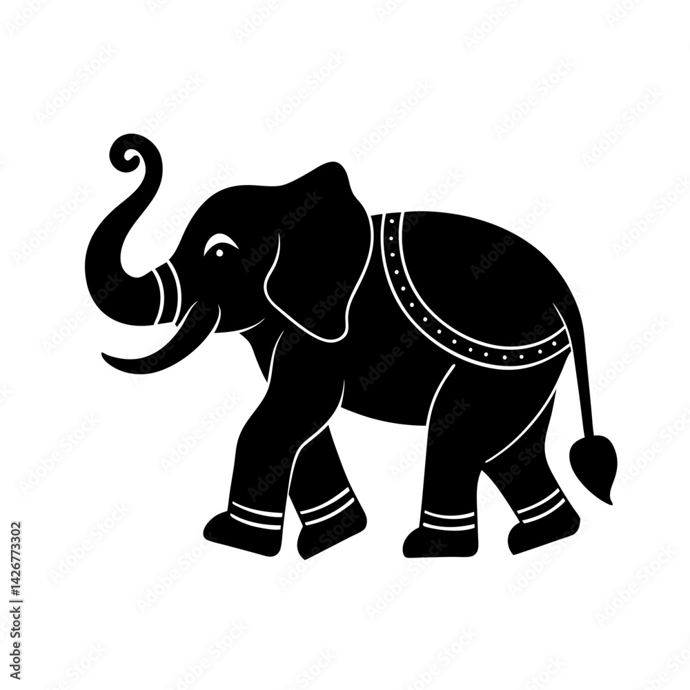 Fototapeta premium Rocking Elephant silhouette vector art
