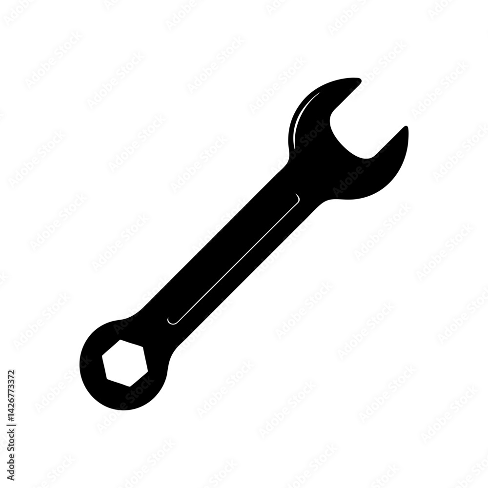 Wrench Silhouette vector illustration Wrench Silhouette vector illustration