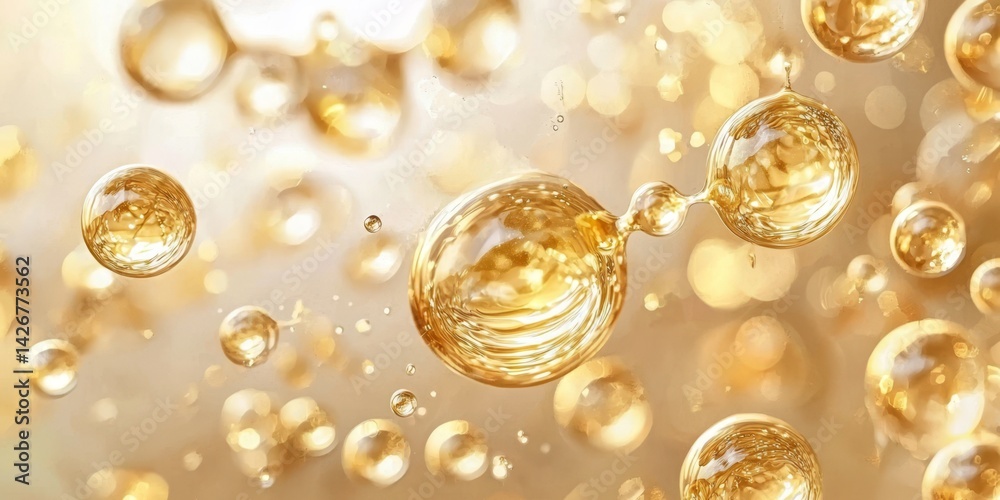 Fototapeta premium Textured surface resembling face serum products.