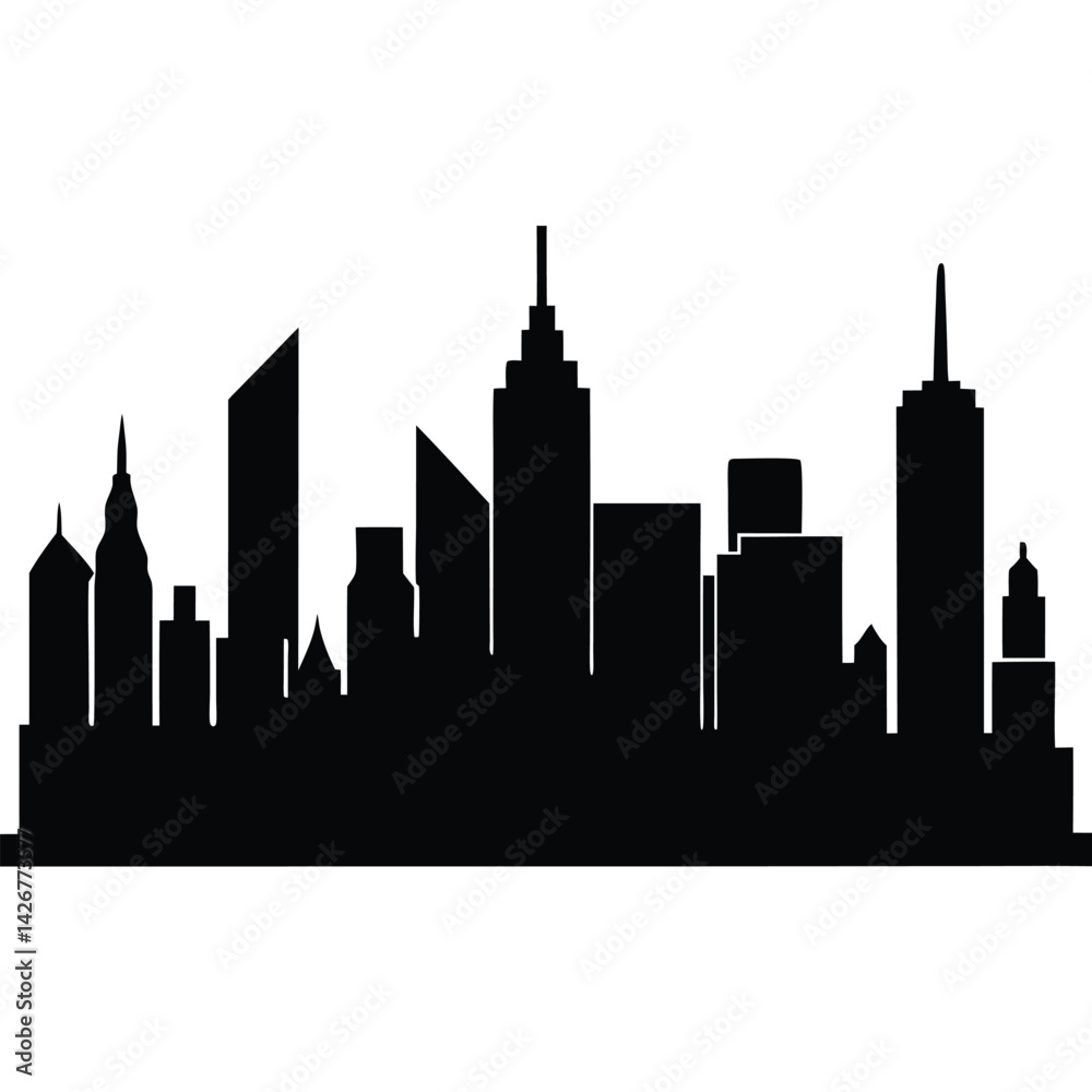 Naklejka premium city skyline silhouette