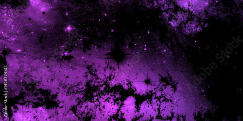 Background with space and black nebula in space Neon smoke on a black background. Defocused Lights and Dust Particles. Watercolor wash aqua painted texture grungy design. smudge illustration design. 
