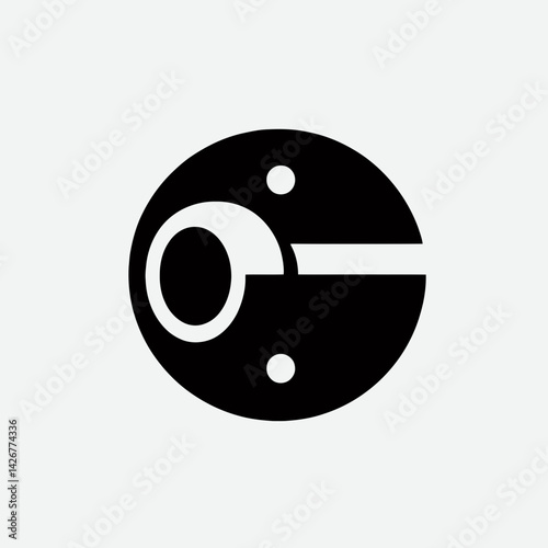  very simple flat and single minimalist Doorknob Silhouettes in black on a white background 