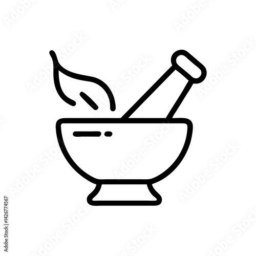 Mortar and Pestle for Chemistry Lab Icon Design