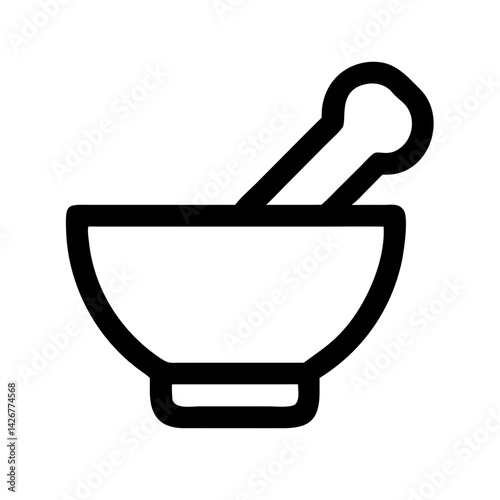 Mortar and Pestle for Chemistry Lab Icon Design