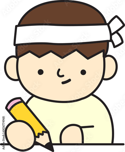 공부하는 남자아이