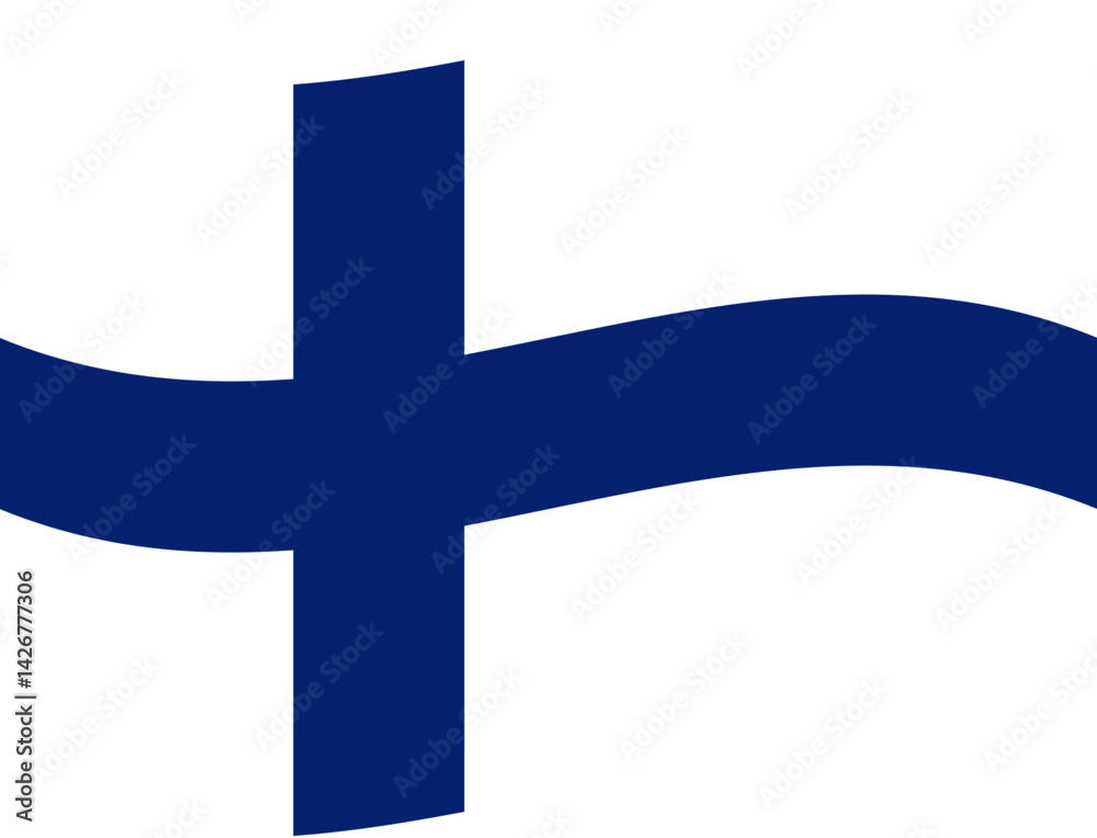 Fototapeta premium Finland waving flag illustrator of national icon