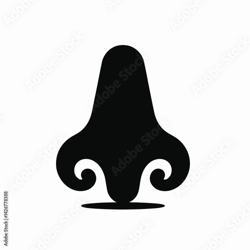  very simple flat and single minimalist Runny Nose Silhouettes in black on a white background 