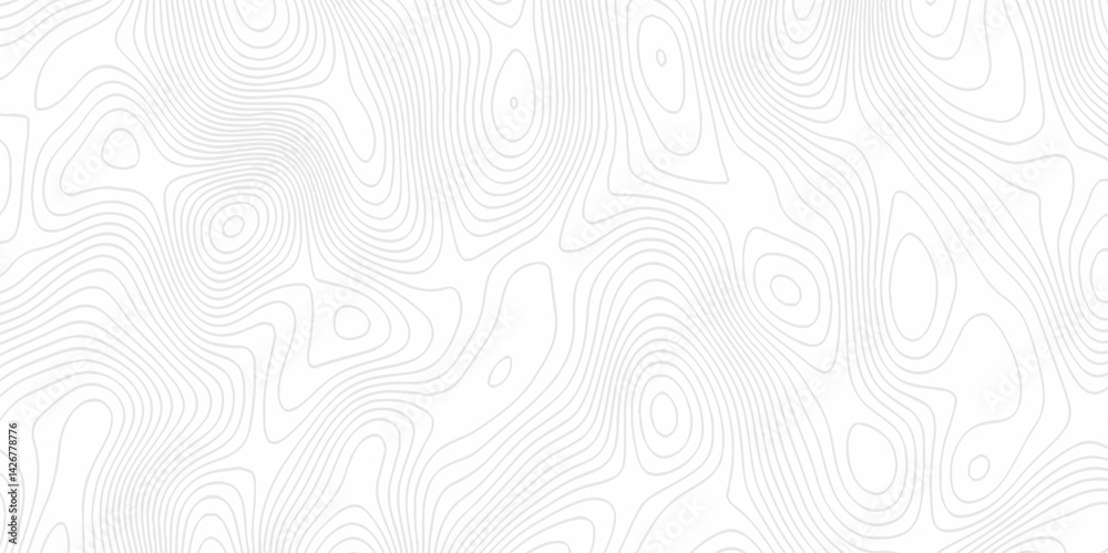 White topography topology vector white background fresh contour map texture. white seamless pattern Abstract background with a wave Topography and geography map grid abstract backdrop.