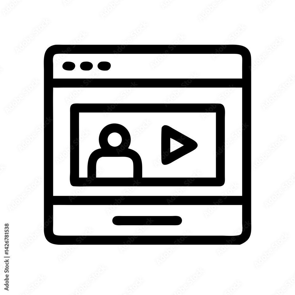 Online Course with Video Interface Icon Design Online Course with Video Interface Icon Design