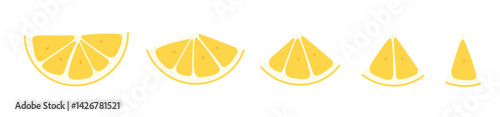 Lemon slices arranged in a creative layout on a white background