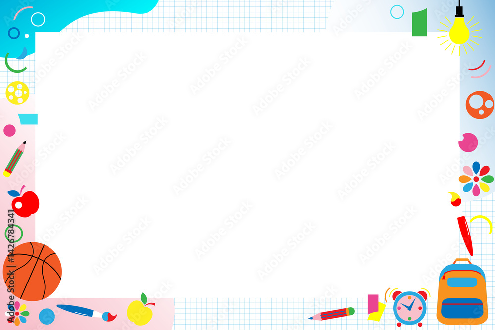horizontal school photo frame for group photos with various accessories