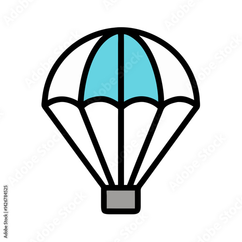 Parachute Floating in Air Icon Design