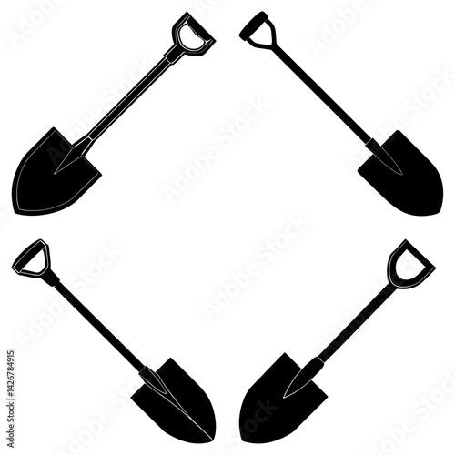 Shovel Silhouette vector illustration