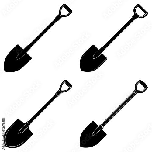 Shovel Silhouette vector illustration