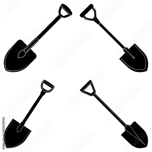 Shovel Silhouette vector illustration