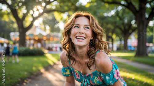 Fototapeta Naklejka Na Ścianę i Meble -  The woman laughs