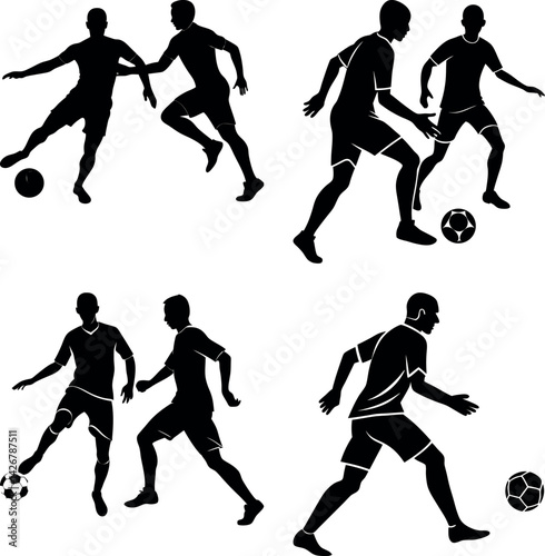 futsal players vector silhouette