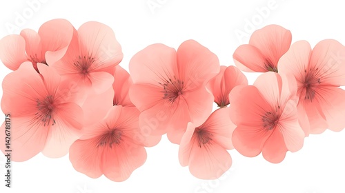 Peach Blossom Floral Border.