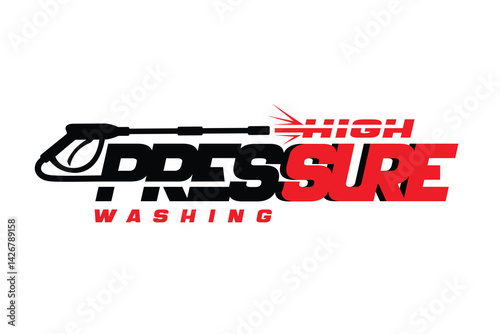 High Pressure Washing lettering logo, High Pressure logo