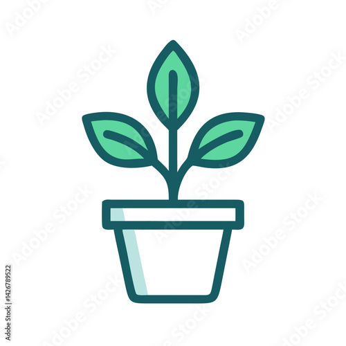 Potted Plant for Environmental Studies Icon Design