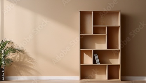 modern living room with shelf