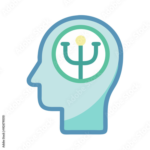 Psychology Symbol with Human Mind Icon Design