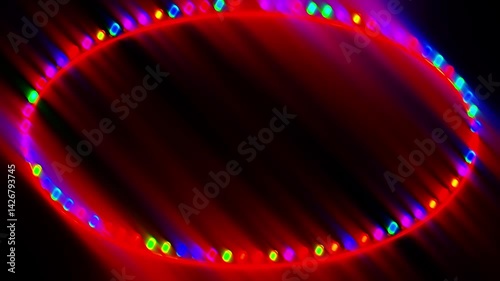 Colorful Rotating RGB Light Strings with Motion Blur Effects