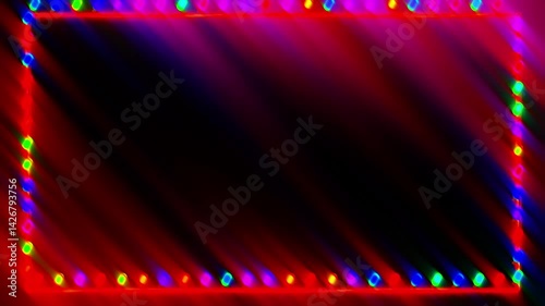 Vibrant Abstract Art with Diagonal Light Patterns and Glowing Borders