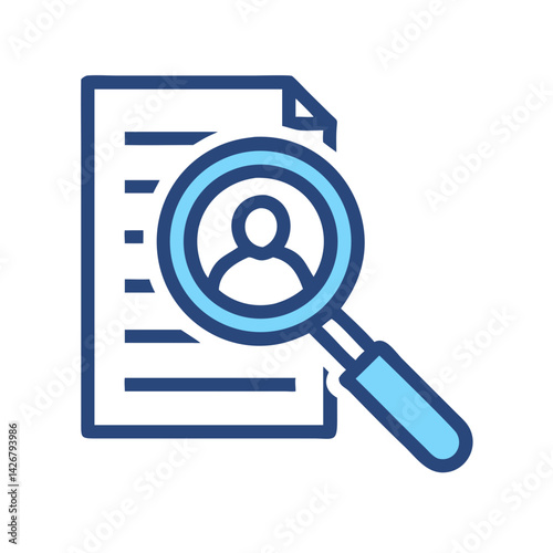 Resume Search with Magnifier Icon Design
