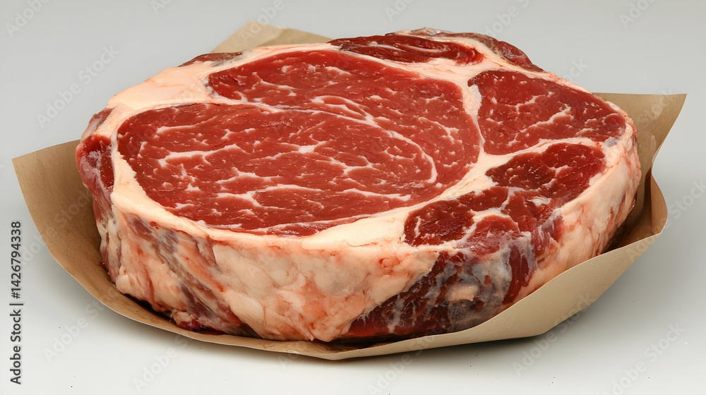Raw Beef Steak On Kraft Paper Raw Beef Steak On Kraft Paper