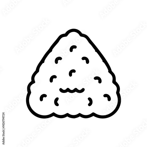 Rice Ball Onigiri with Seaweed Icon Design