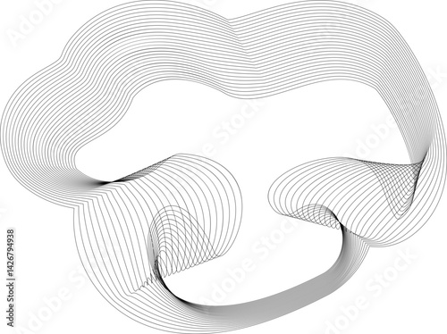 Concentric ring-like frame with rounded, patterned contours in smooth parallel layers.