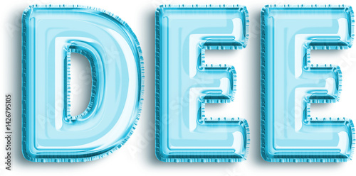 Dee Cyan Foil Balloon Uppercase Letters