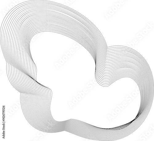 Irregular blob-like frame with squiggly edges and a layered flowing path enclosing an open center.
