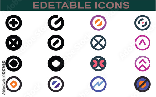 Abstract Circle icons Pack.