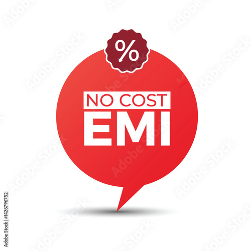 vector 0% no cost emi red color design
