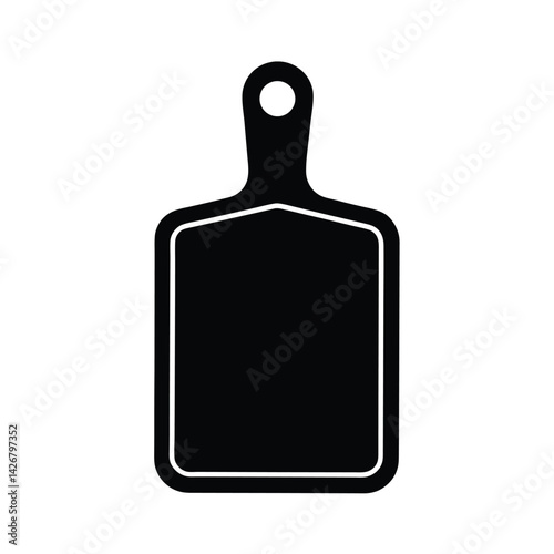 Cutting Board Icon Silhouette Vector Illustration