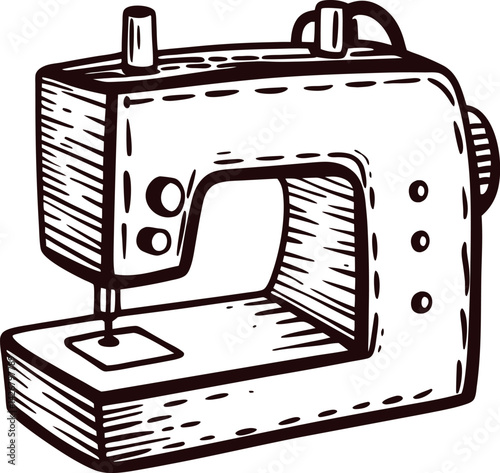 Vintage sewing machine with intricate design elements.