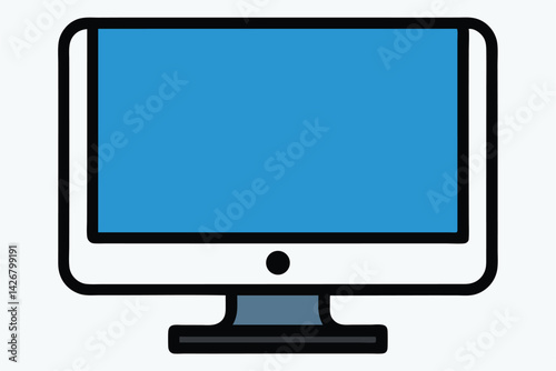 Illustration of a modern computer screen display for technology representation